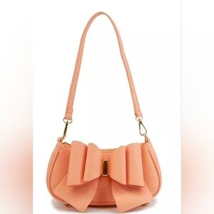 Chic Peach Bow Shoulder Bag